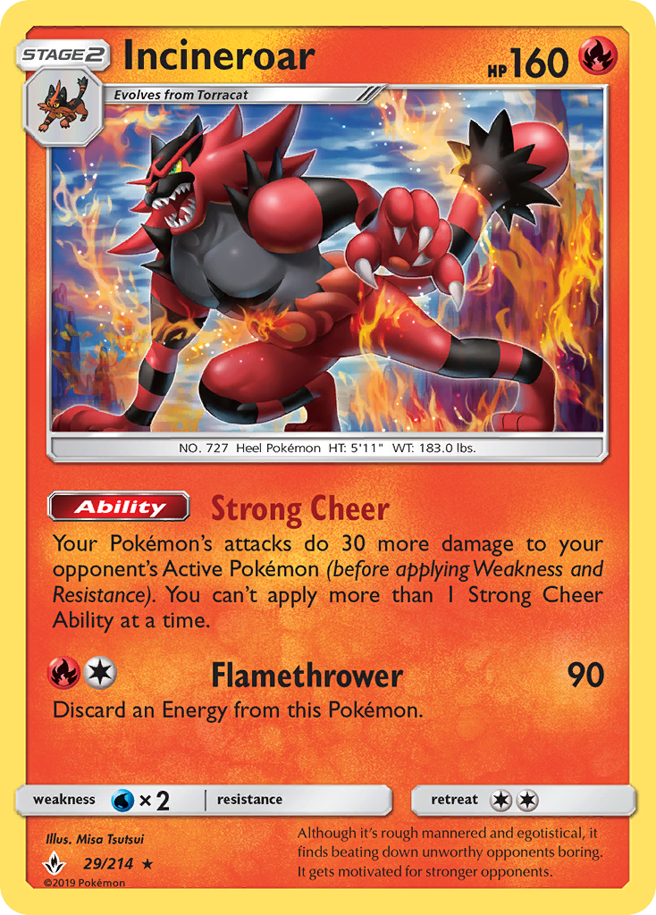 Incineroar (29/214) [Sun & Moon: Unbroken Bonds] | Tabernacle Games