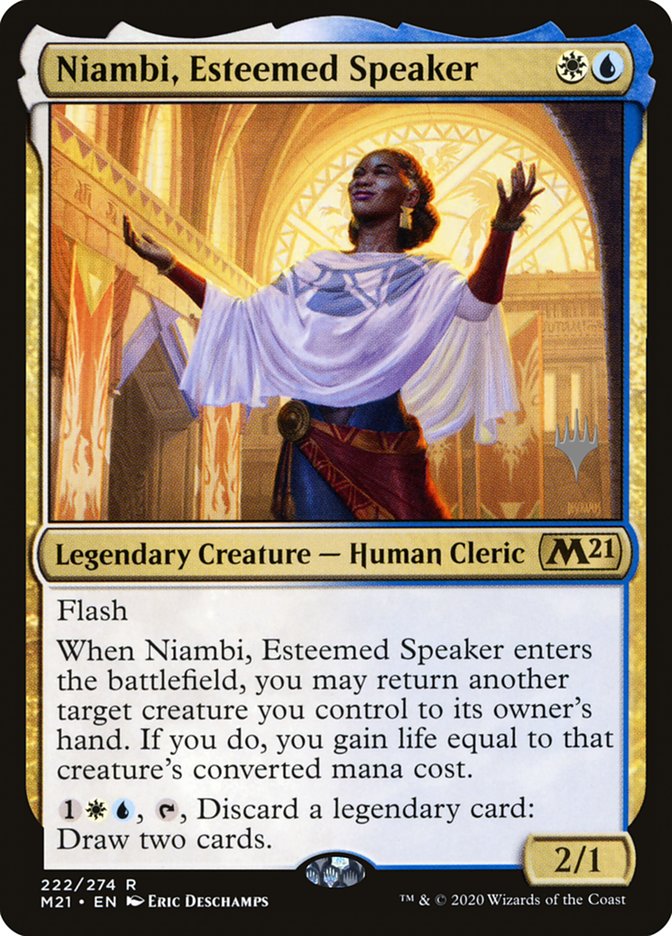 Niambi, Esteemed Speaker (Promo Pack) [Core Set 2021 Promos] | Tabernacle Games