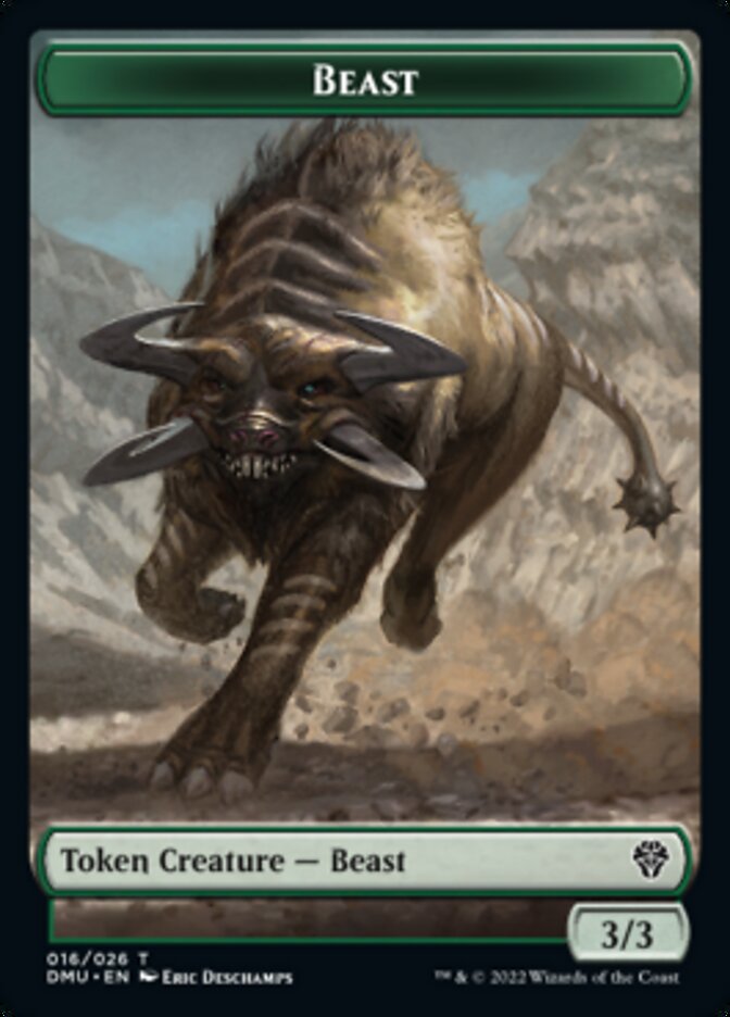 Kavu // Beast Double-sided Token [Dominaria United Commander Tokens] | Tabernacle Games