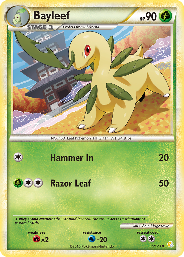 Bayleef (35/123) [HeartGold & SoulSilver: Base Set] | Tabernacle Games