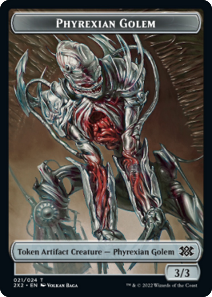 Elemental // Phyrexian Golem Double-sided Token [Double Masters 2022 Tokens] | Tabernacle Games