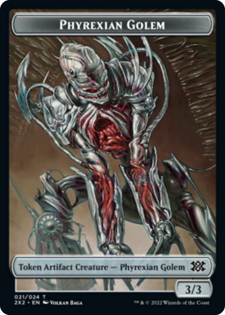Drake // Phyrexian Golem Double-sided Token [Double Masters 2022 Tokens] | Tabernacle Games