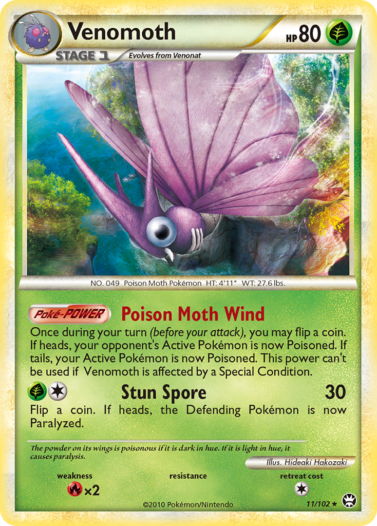 Venomoth (11/102) [HeartGold & SoulSilver: Triumphant] | Tabernacle Games