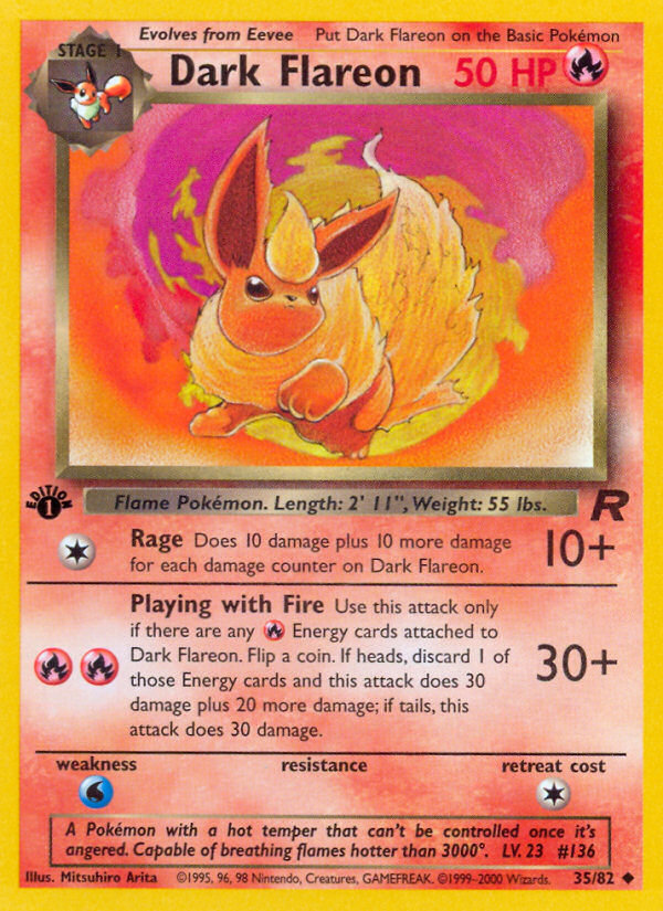 Dark Flareon (35/82) [Team Rocket 1st Edition] | Tabernacle Games