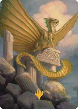 Ancient Gold Dragon Art Card (05) (Gold-Stamped Signature) [Commander Legends: Battle for Baldur's Gate Art Series] | Tabernacle Games