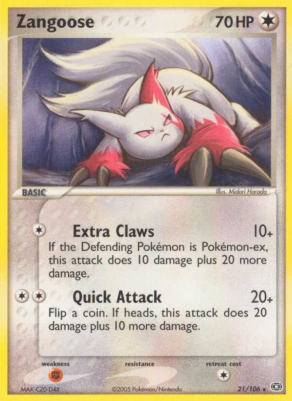 Zangoose (21/106) [EX: Emerald] | Tabernacle Games