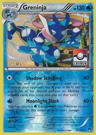 Greninja (40/122) (League Promo 1st Place) [XY: BREAKpoint] | Tabernacle Games