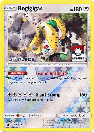 Regigigas (84/111) (League Promo 2nd Place) [Sun & Moon: Crimson Invasion] | Tabernacle Games