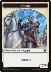 Gold // Knight (005) Double-Sided Token [Commander 2015 Tokens] | Tabernacle Games