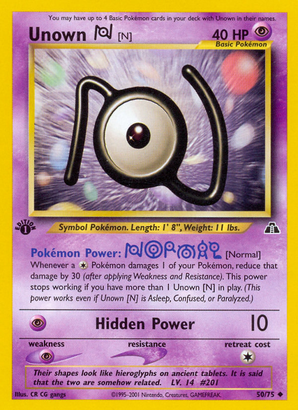 Unown [N] (50/75) [Neo Discovery 1st Edition] | Tabernacle Games