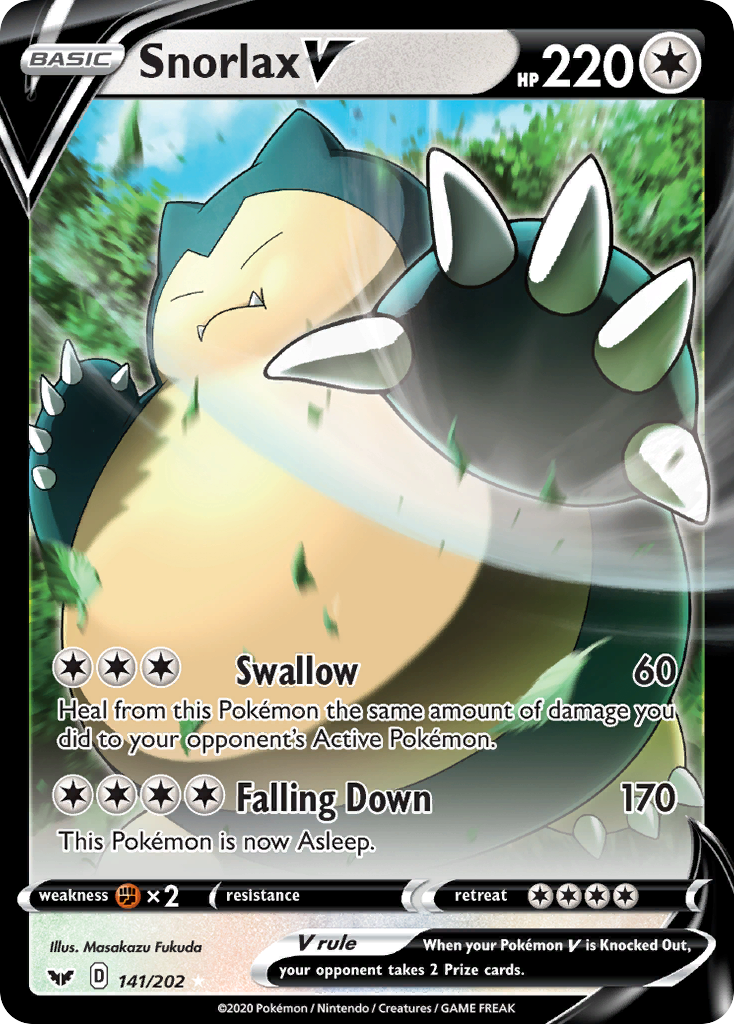 Snorlax V (141/202) [Sword & Shield: Base Set] | Tabernacle Games