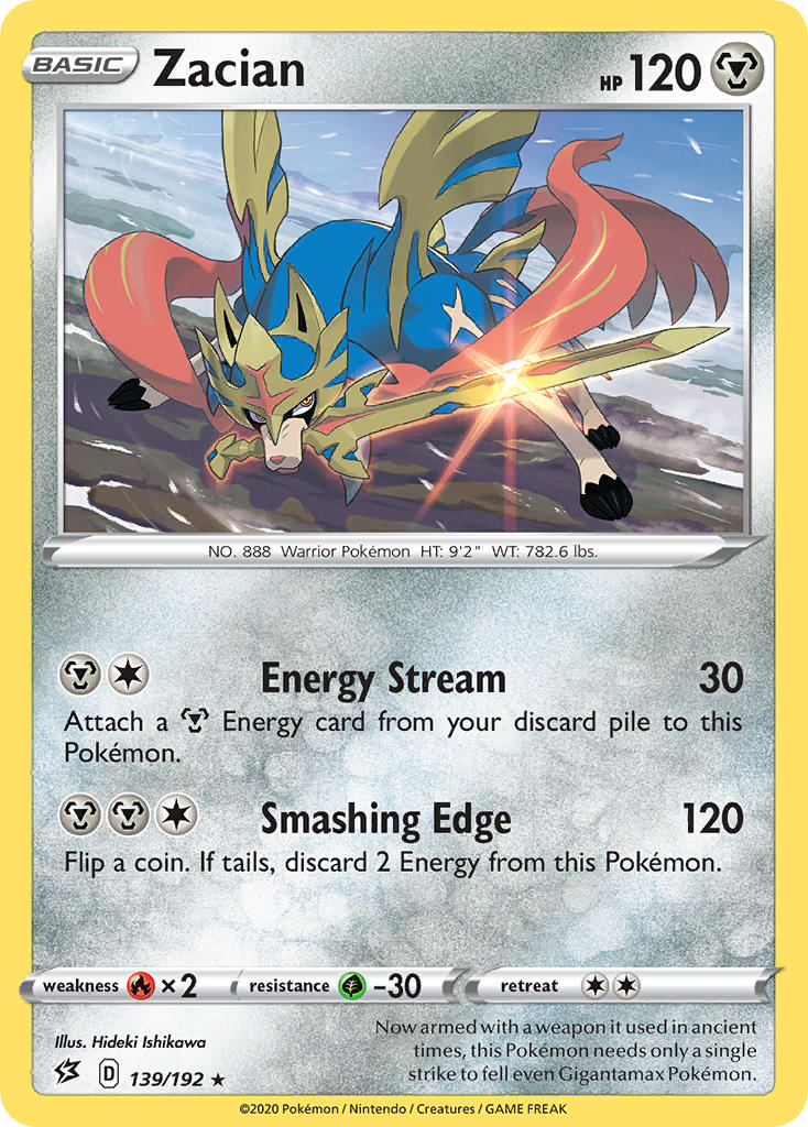 Zacian (139/192) (Cracked Ice Holo) (Theme Deck Exclusives) [Sword & Shield: Rebel Clash] | Tabernacle Games