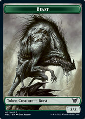 Beast // Treasure Double-sided Token [Kamigawa: Neon Dynasty Commander Tokens] | Tabernacle Games