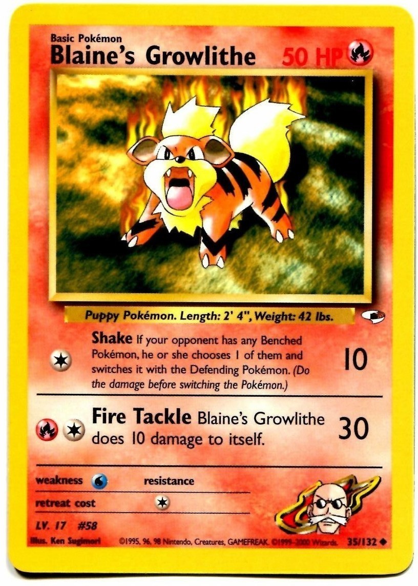 Blaine's Growlithe (35/132) [Gym Heroes Unlimited] | Tabernacle Games