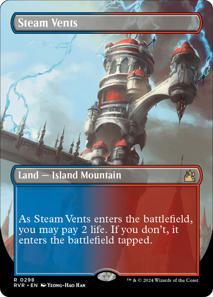 Steam Vents (Borderless) [Ravnica Remastered] | Tabernacle Games