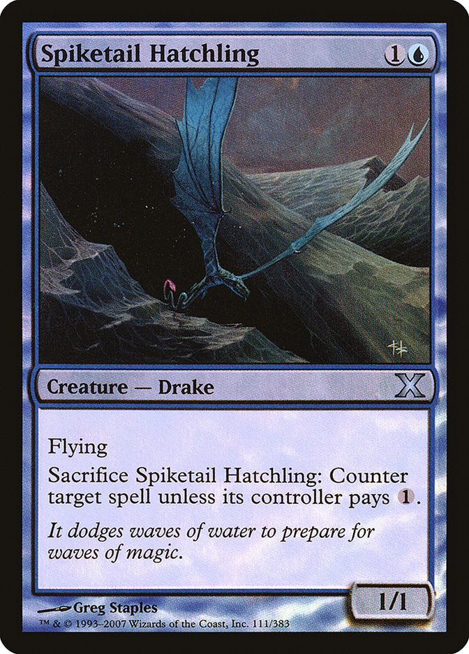 Spiketail Hatchling (Premium Foil) [Tenth Edition] | Tabernacle Games
