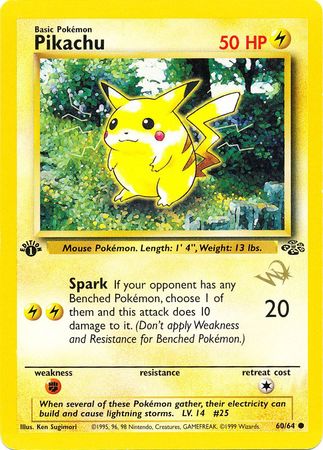 Pikachu (60/64) (W Stamped Promo) [Jungle 1st Edition] | Tabernacle Games
