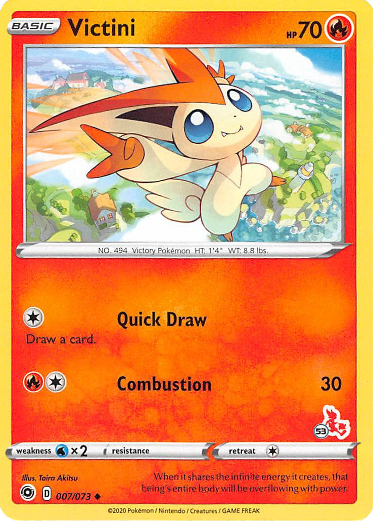 Victini (007/073) (Cinderace Stamp #53) [Battle Academy 2022] | Tabernacle Games