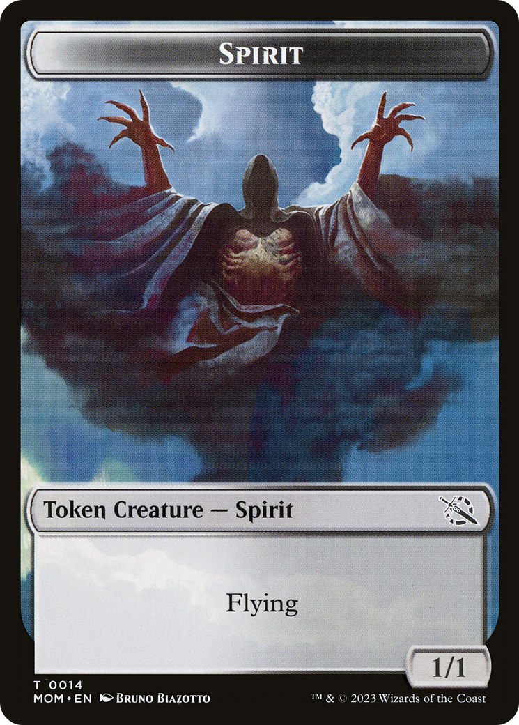Monk // Spirit (14) Double-Sided Token [March of the Machine Tokens] | Tabernacle Games