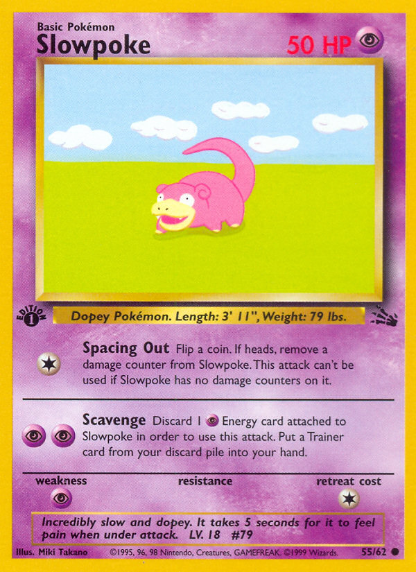 Slowpoke (55/62) [Fossil 1st Edition] | Tabernacle Games