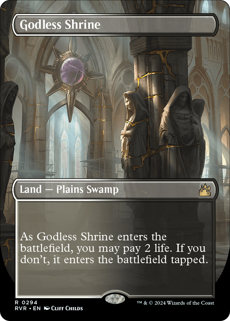 Godless Shrine (Borderless) [Ravnica Remastered] | Tabernacle Games