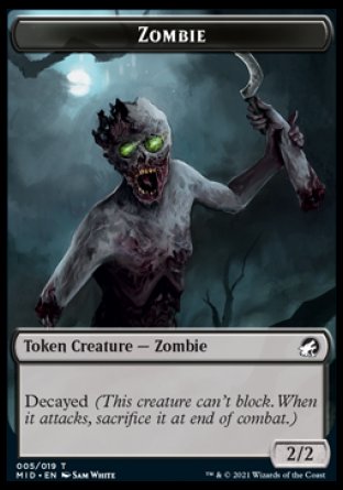 Zombie (005) // Devil Double-sided Token [Innistrad: Midnight Hunt Tokens] | Tabernacle Games