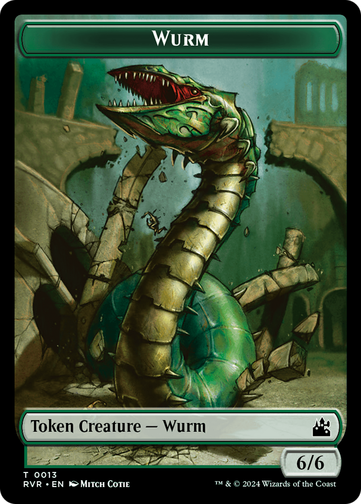 Bird // Wurm Double-Sided Token [Ravnica Remastered Tokens] | Tabernacle Games