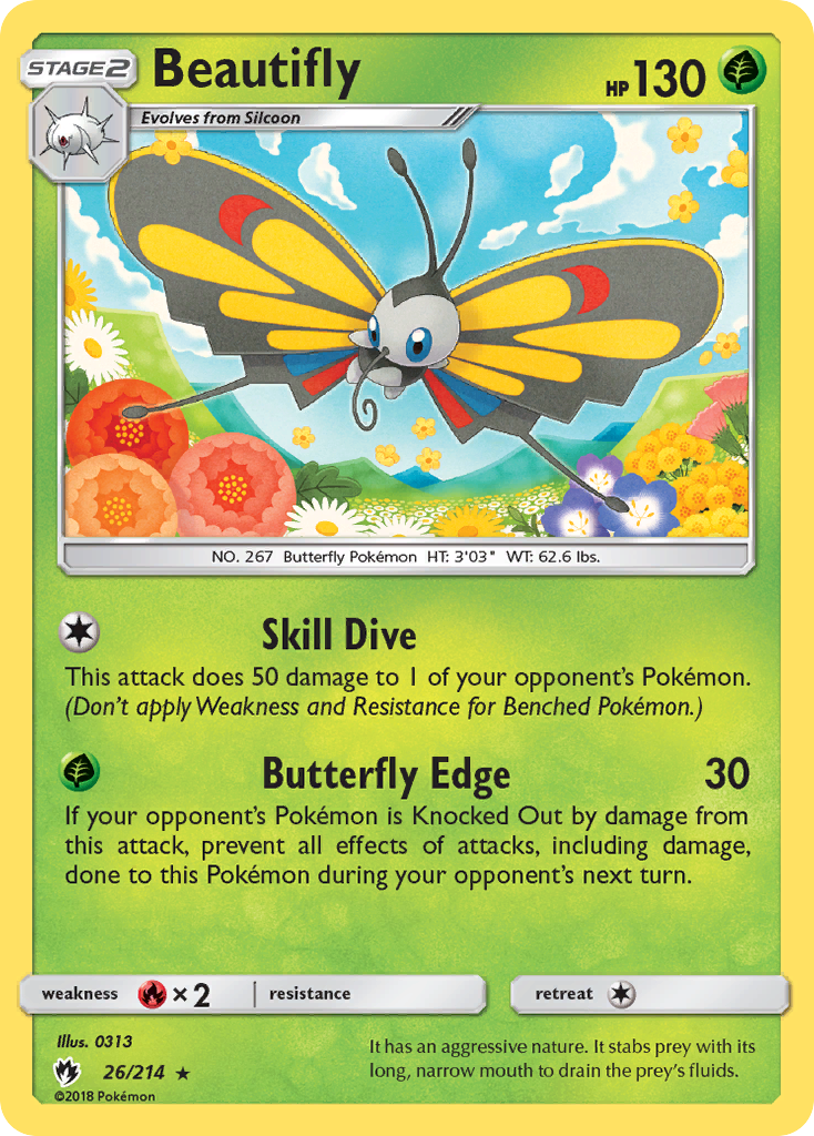 Beautifly (26/214) [Sun & Moon: Lost Thunder] | Tabernacle Games