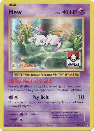 Mew (53/108) (League Promo 3rd Place) [XY: Evolutions] | Tabernacle Games