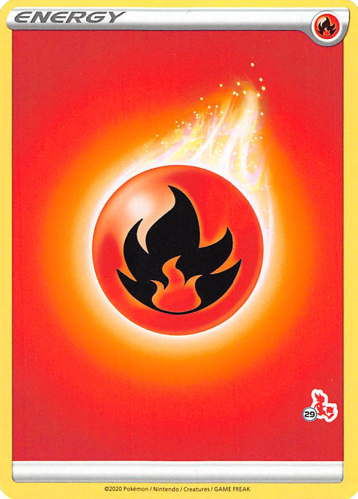 Fire Energy (Cinderace Stamp #29) [Battle Academy 2022] | Tabernacle Games