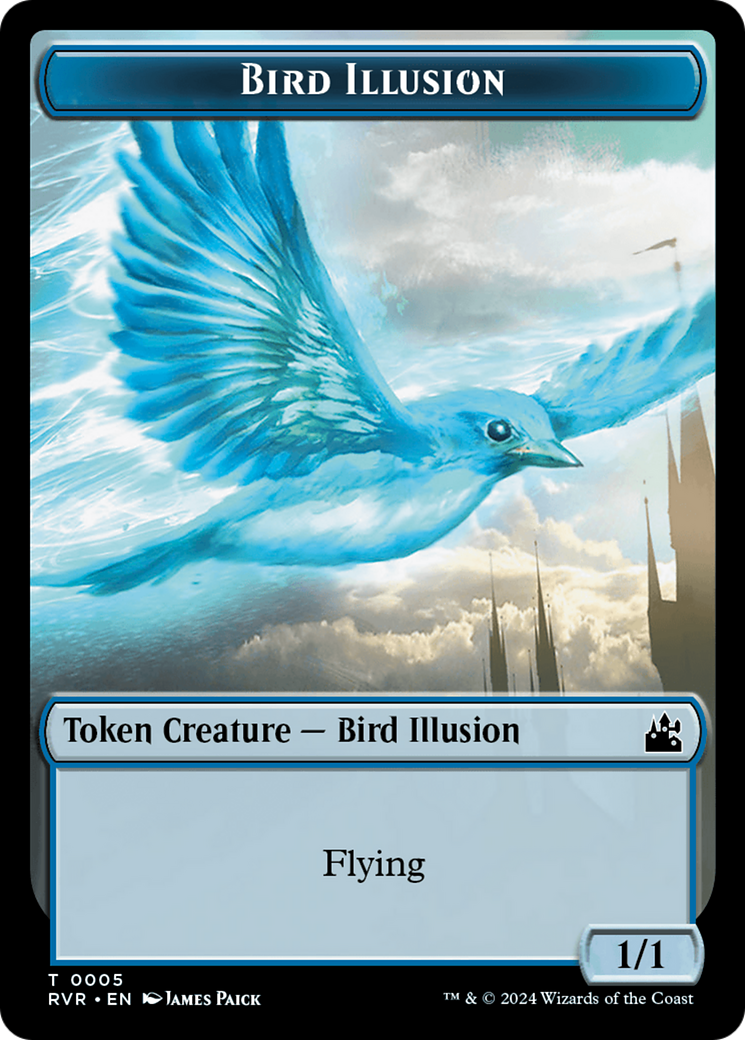 Saproling // Bird Illusion Double-Sided Token [Ravnica Remastered Tokens] | Tabernacle Games