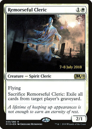 Remorseful Cleric [Core Set 2019 Promos] | Tabernacle Games