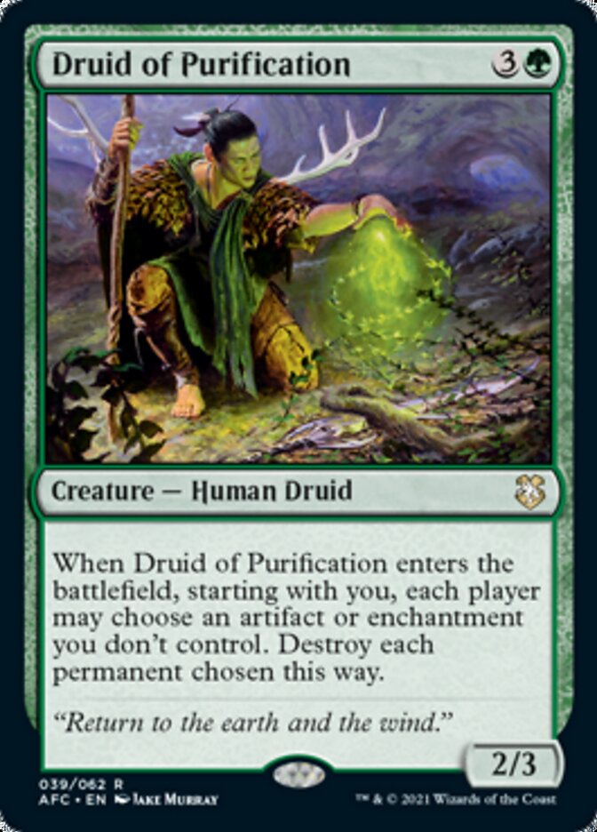 Druid of Purification [Dungeons & Dragons: Adventures in the Forgotten Realms Commander] | Tabernacle Games
