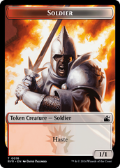 Elf Knight // Soldier Double-Sided Token [Ravnica Remastered Tokens] | Tabernacle Games