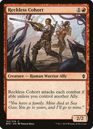 Reckless Cohort [Battle for Zendikar] | Tabernacle Games