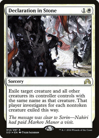 Declaration in Stone [Shadows over Innistrad Promos] | Tabernacle Games