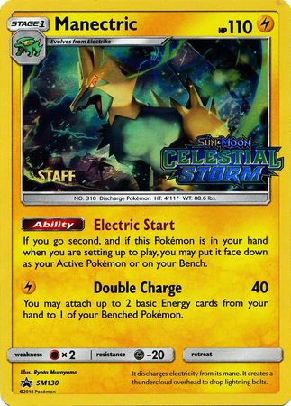 Manectric (SM130) (Staff Prerelease Promo) [Sun & Moon: Black Star Promos] | Tabernacle Games