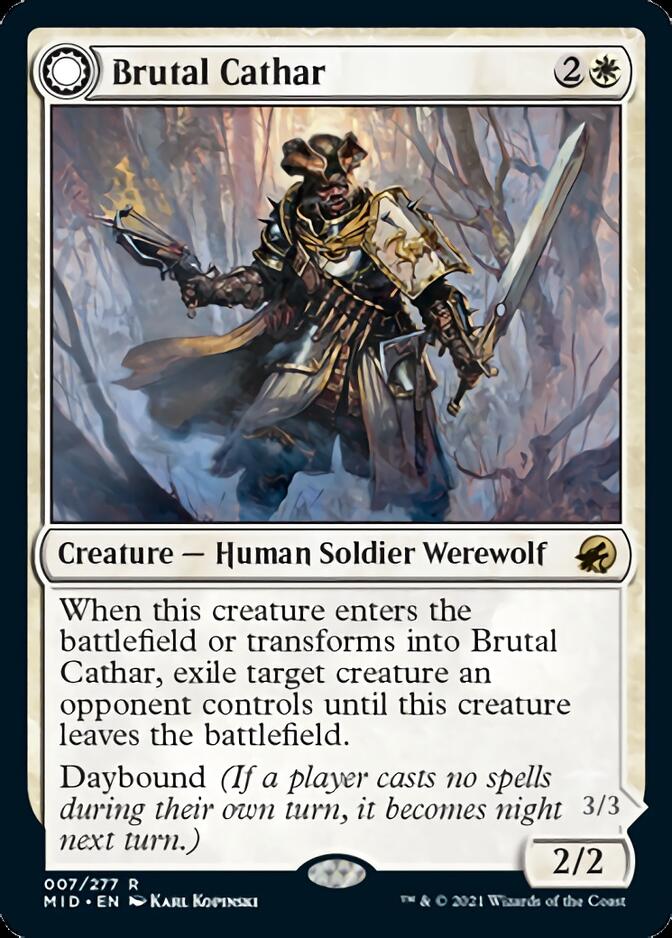 Brutal Cathar // Moonrage Brute [Innistrad: Midnight Hunt] | Tabernacle Games