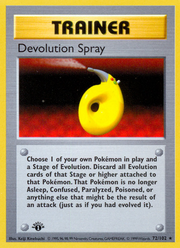 Devolution Spray (72/102) (Shadowless) [Base Set 1st Edition] | Tabernacle Games