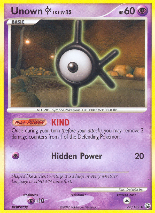 Unown K (68/132) [Diamond & Pearl: Secret Wonders] | Tabernacle Games