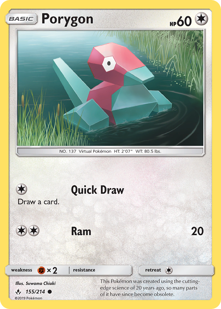 Porygon (155/214) [Sun & Moon: Unbroken Bonds] | Tabernacle Games