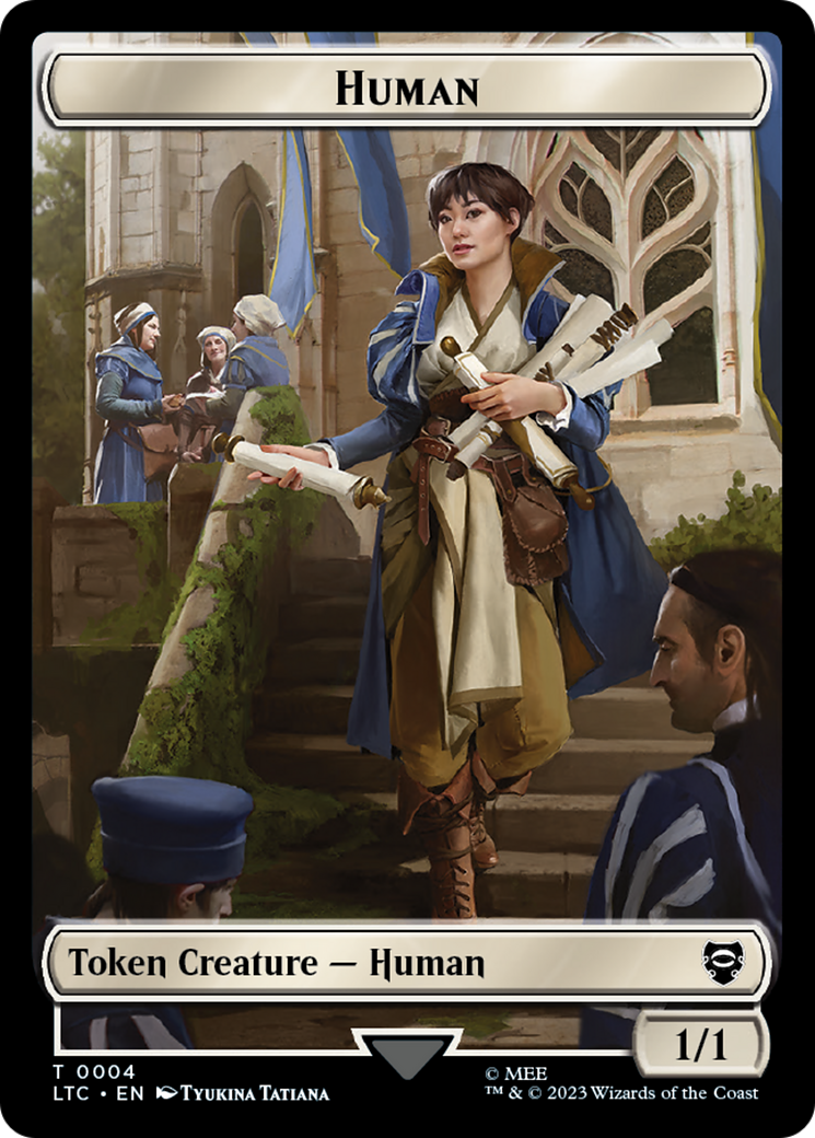 Human Knight // Human Double-Sided Token [The Lord of the Rings: Tales of Middle-Earth Commander Tokens] | Tabernacle Games