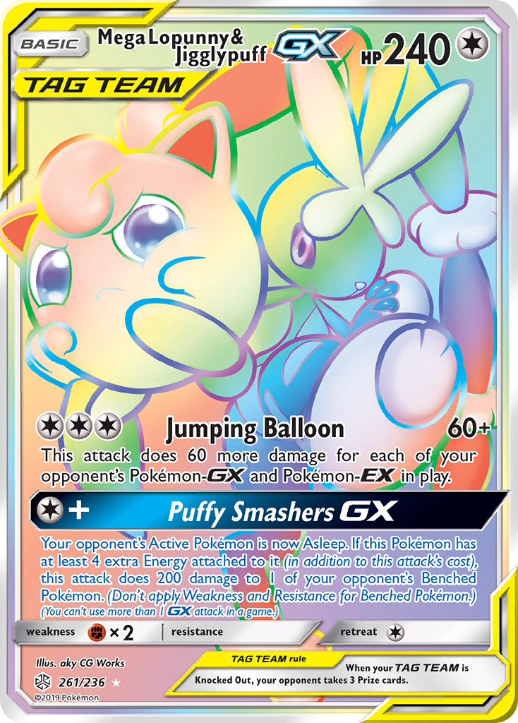 Mega Lopunny & Jigglypuff GX (261/236) [Sun & Moon: Cosmic Eclipse] | Tabernacle Games