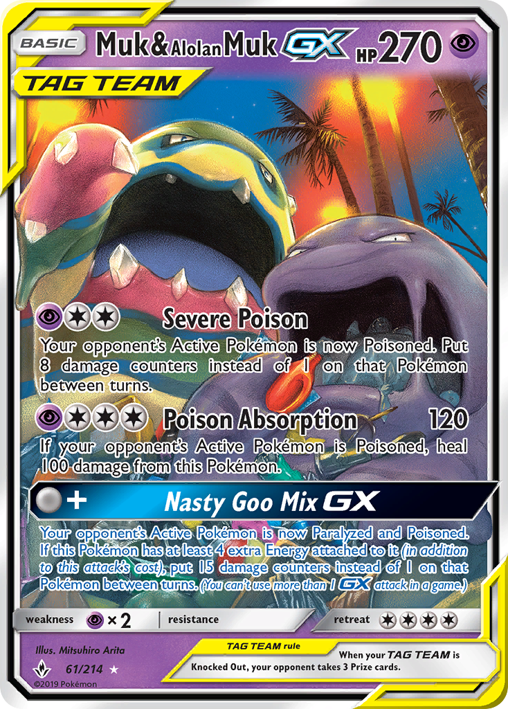 Muk & Alolan Muk GX (61/214) [Sun & Moon: Unbroken Bonds] | Tabernacle Games