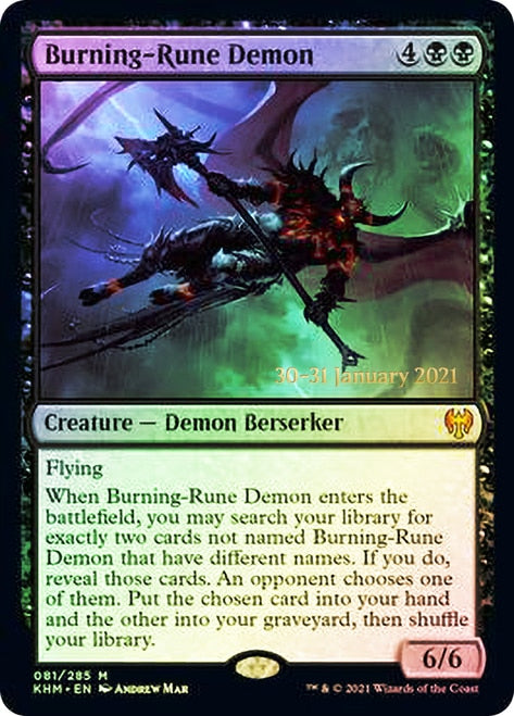 Burning-Rune Demon  [Kaldheim Prerelease Promos] | Tabernacle Games