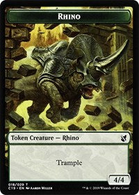 Rhino // Egg Double-sided Token [Commander 2019 Tokens] | Tabernacle Games