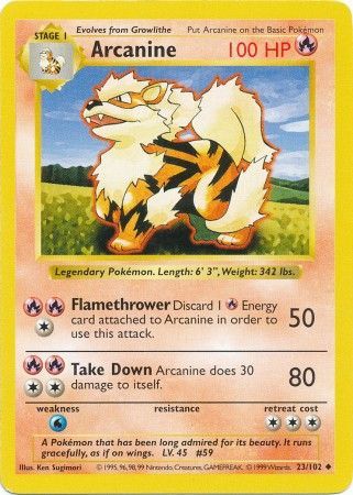 Arcanine (23/102) [Base Set Shadowless Unlimited] | Tabernacle Games