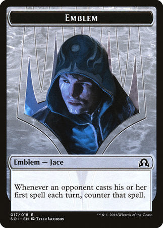 Emblem - Jace, Unraveler of Secrets [Shadows over Innistrad Tokens] | Tabernacle Games