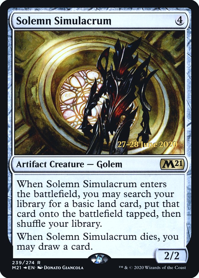 Solemn Simulacrum  [Core Set 2021 Prerelease Promos] | Tabernacle Games