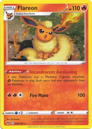 Flareon (026/185) (Cosmos Holo) [Sword & Shield: Vivid Voltage] | Tabernacle Games